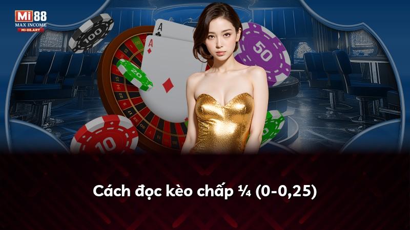Cách đọc kèo chấp ¼ (0-0,25)